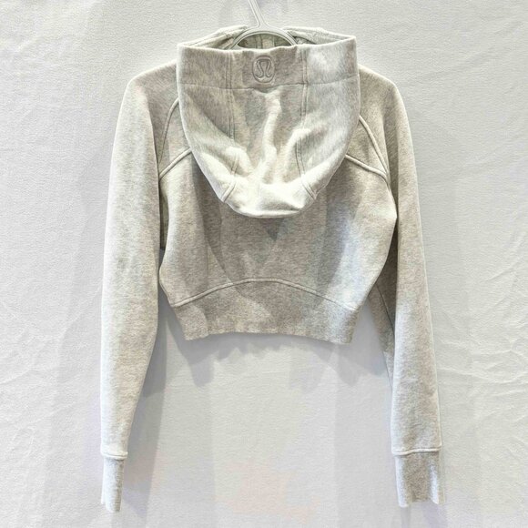 lululemon Light Grey Scuba Full-Zip Cropped Hoodie size 6 - Picture 7 of 13